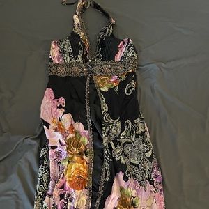 Sue Wong Floral Silk Dress